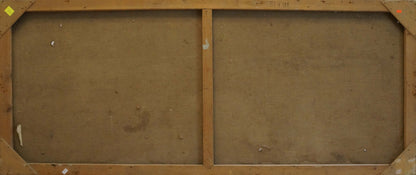 Back of Oil painting Landscape Yarovoy Stepan Kalinovich on light brown wooden frame