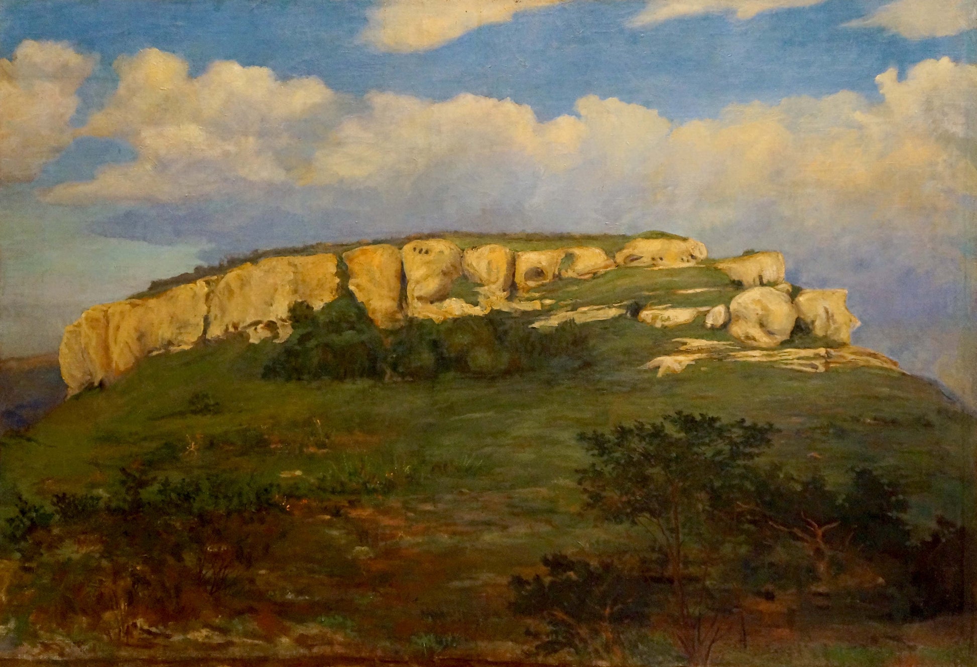 Oil painting by Nagaevskaya Elena Varnavovna: limestone cliff on hill