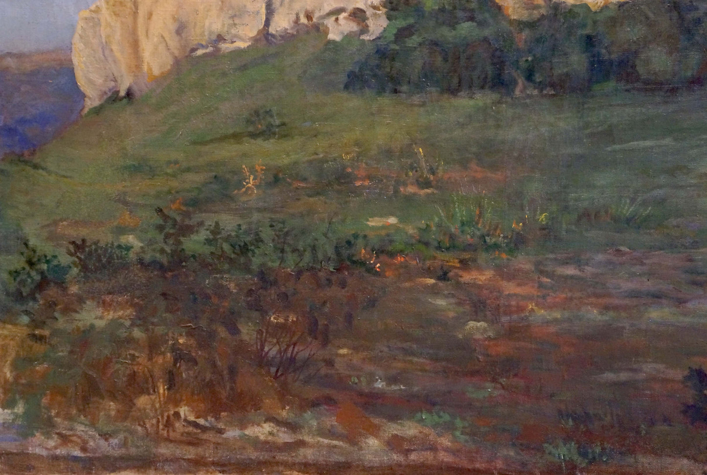 Oil painting On a hill by Nagaevskaya Elena Varnavovna, verdant textured hillside