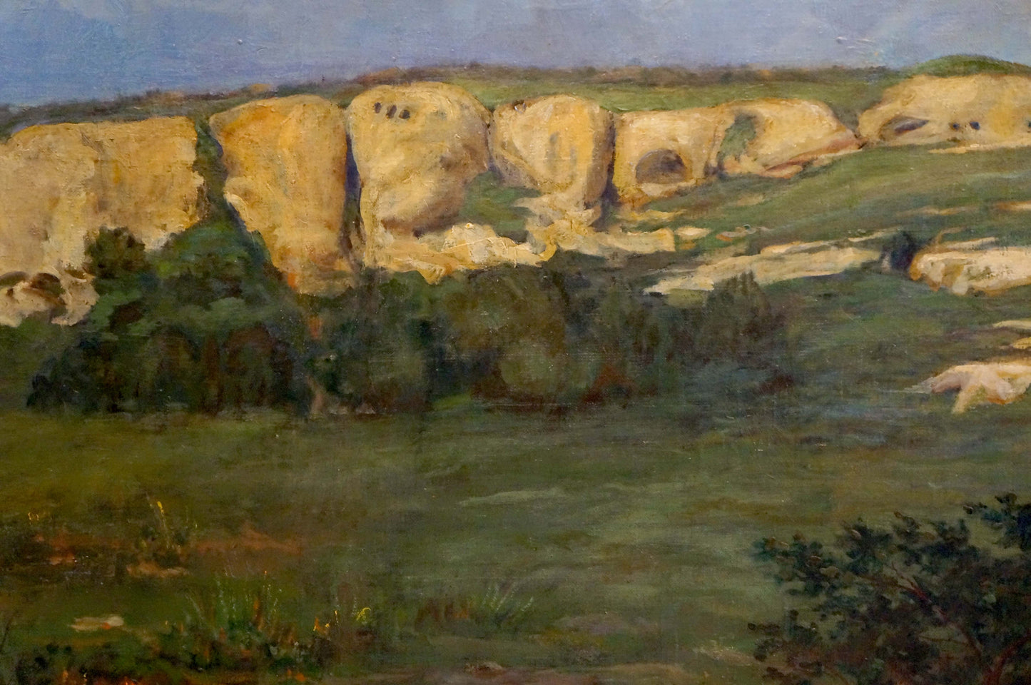 Oil painting by Nagaevskaya Elena Varnavovna: light-yellow cliff on hill