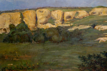 Oil painting by Nagaevskaya Elena Varnavovna: light-yellow cliff on hill