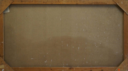 Back of Oil painting January by Prokhorov K.A. in weathered wooden frame