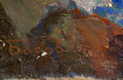 Impasto oil painting of seagulls over sea by Basov Yakov Alexandrovich