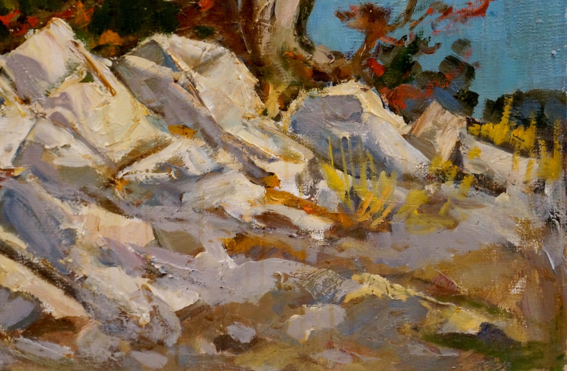 Oil painting Before the Storm by Yarovaya N. S. rocky landscape