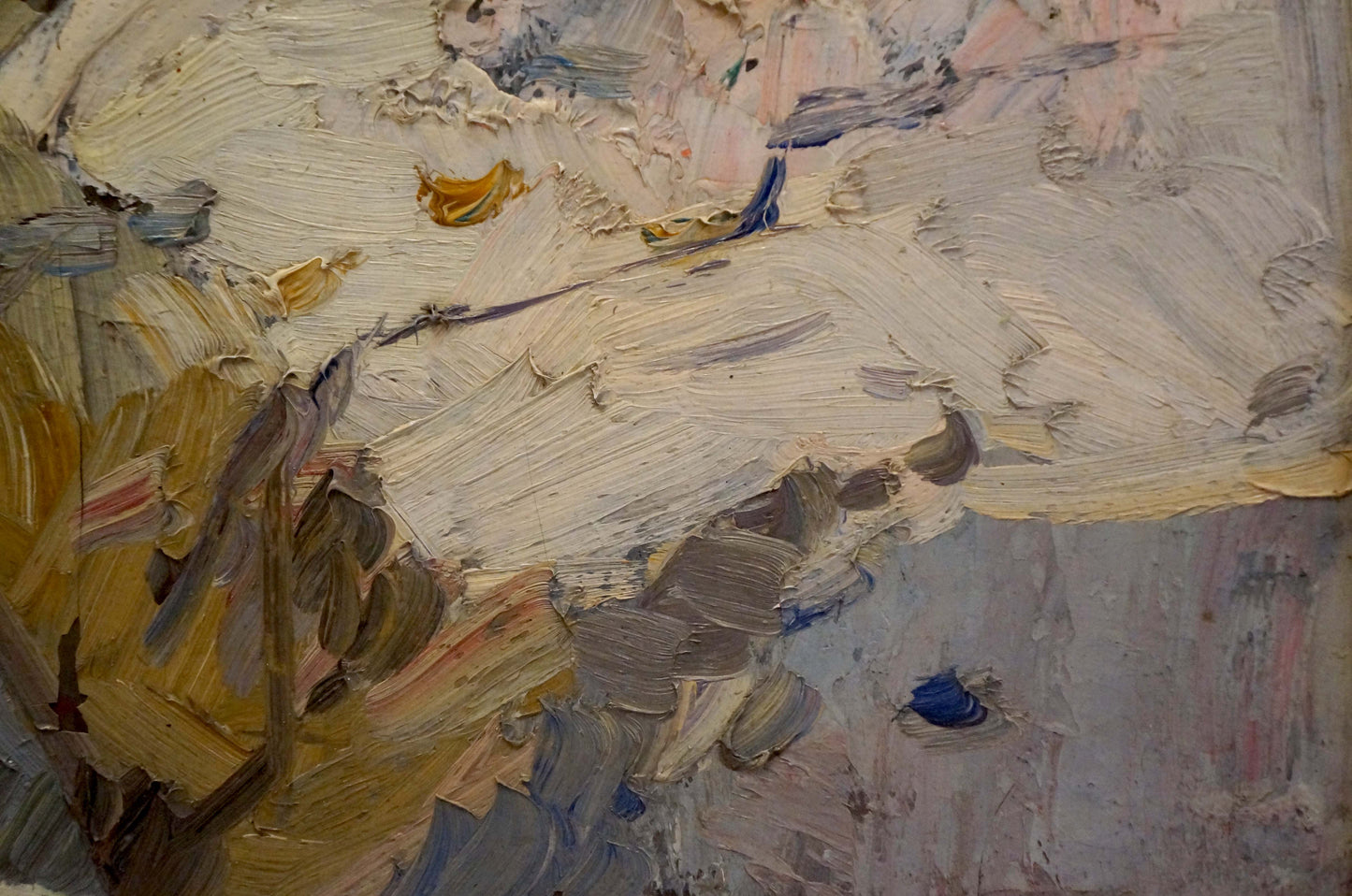 Textured impasto oil painting by Y. Yarovoy Stepan Kalinovich in earthy tones