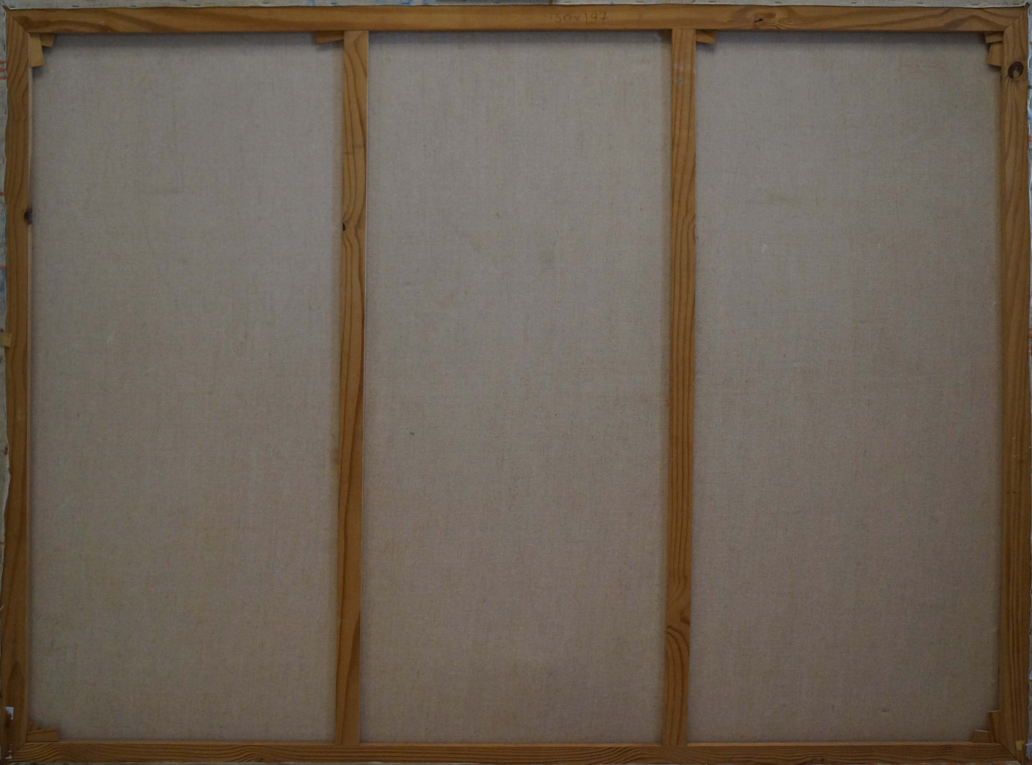 Light brown wooden frame with three vertical panels for Archer Portrait by Kuznetsov Victor Alexandrovich