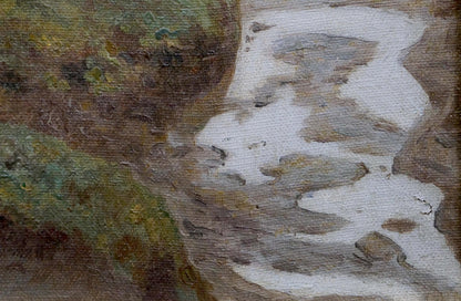 Oil painting of flowing river landscape by Sergei Ivanovich Svetoslavsky