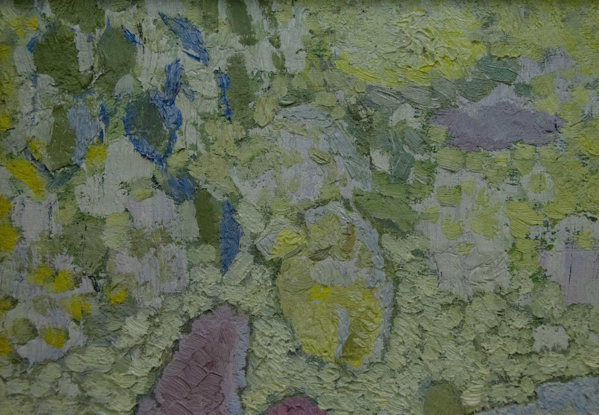 Oil painting Lilac by Zaretsky Victor Ivanovich with impasto greens and blues