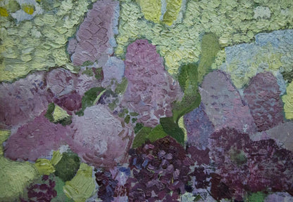 Oil painting Lilac by Zaretsky Victor Ivanovich with purple pink flowers