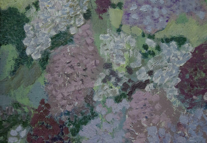 Oil painting Lilac by Zaretsky Victor Ivanovich with pink hydrangeas