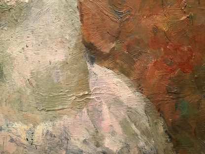 Oil painting portrait of a girl by Gorshkov Nikolay Dorofeevich in earthy impasto tones