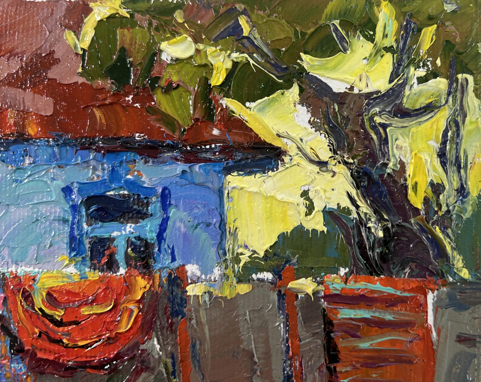 Vibrant impressionist oil painting Evening has come by Oksana Ivanyuk