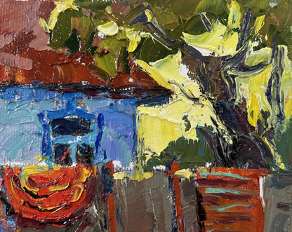 Vibrant impressionist oil painting Evening has come by Oksana Ivanyuk