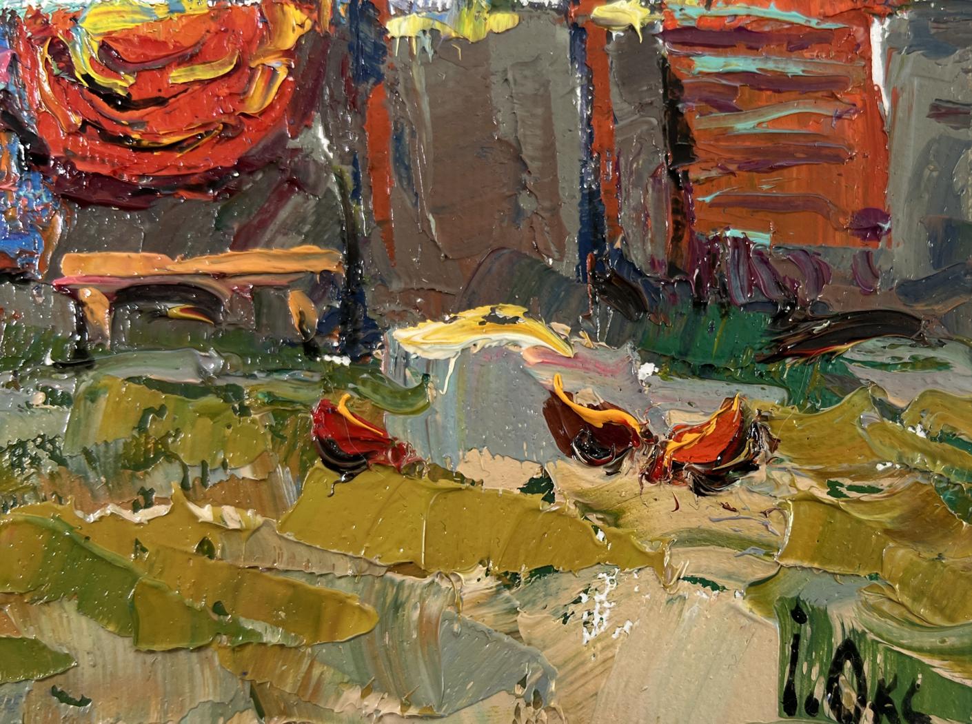 Vibrant impressionist oil painting Evening has come by Oksana Ivanyuk