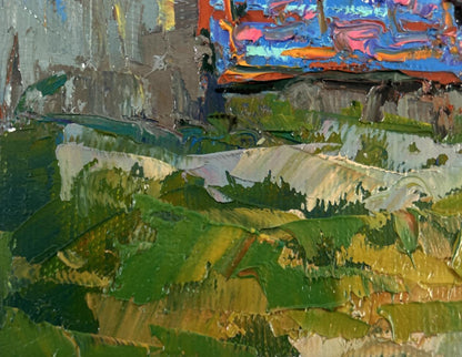 Vibrant impressionist oil painting Evening has come by Oksana Ivanyuk