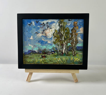 Oil painting Cold summer wind by Oksana Ivanyuk vibrant landscape