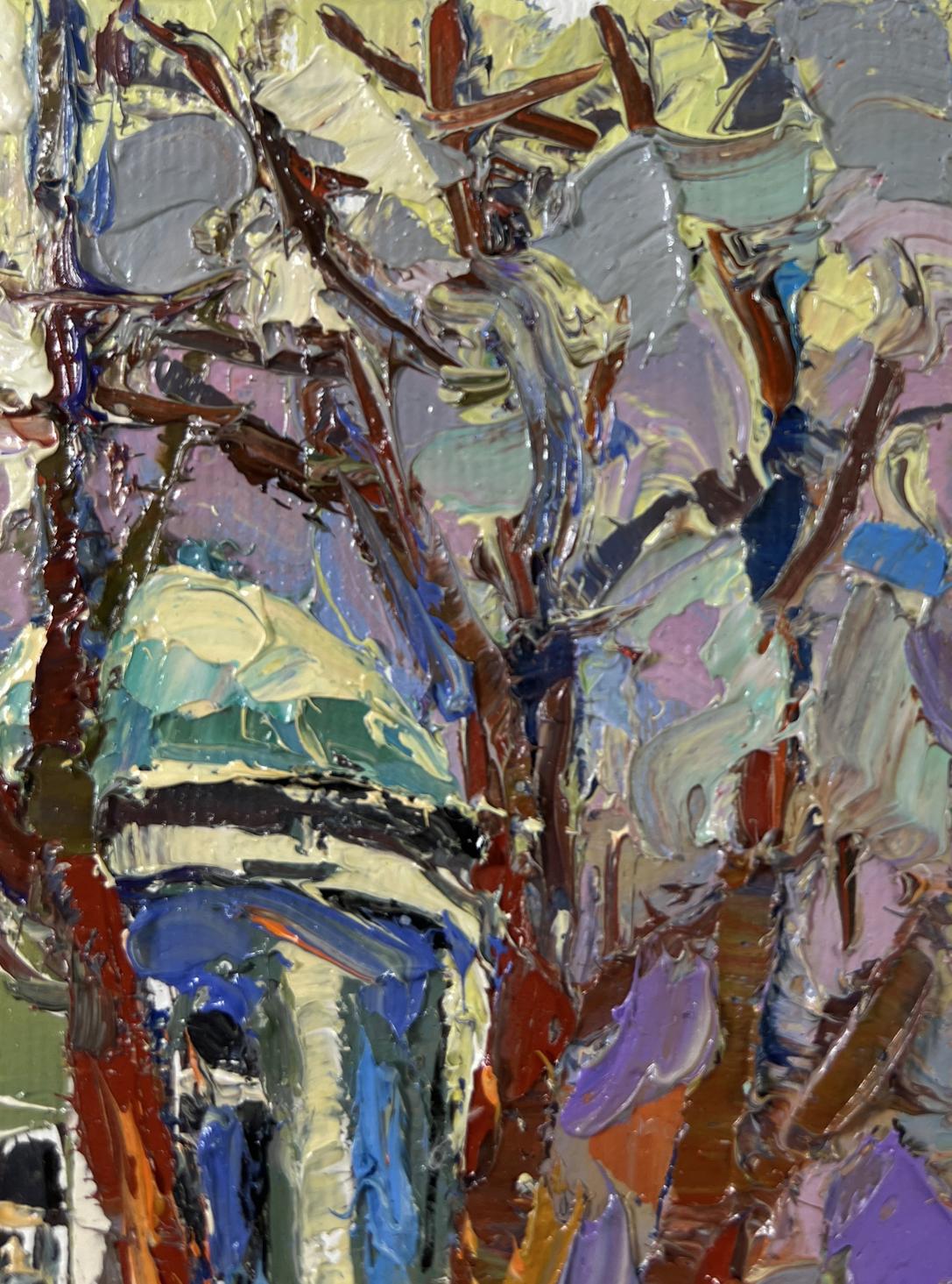 Oil painting A walk in the park by Oksana Ivanyuk abstract expressionist art