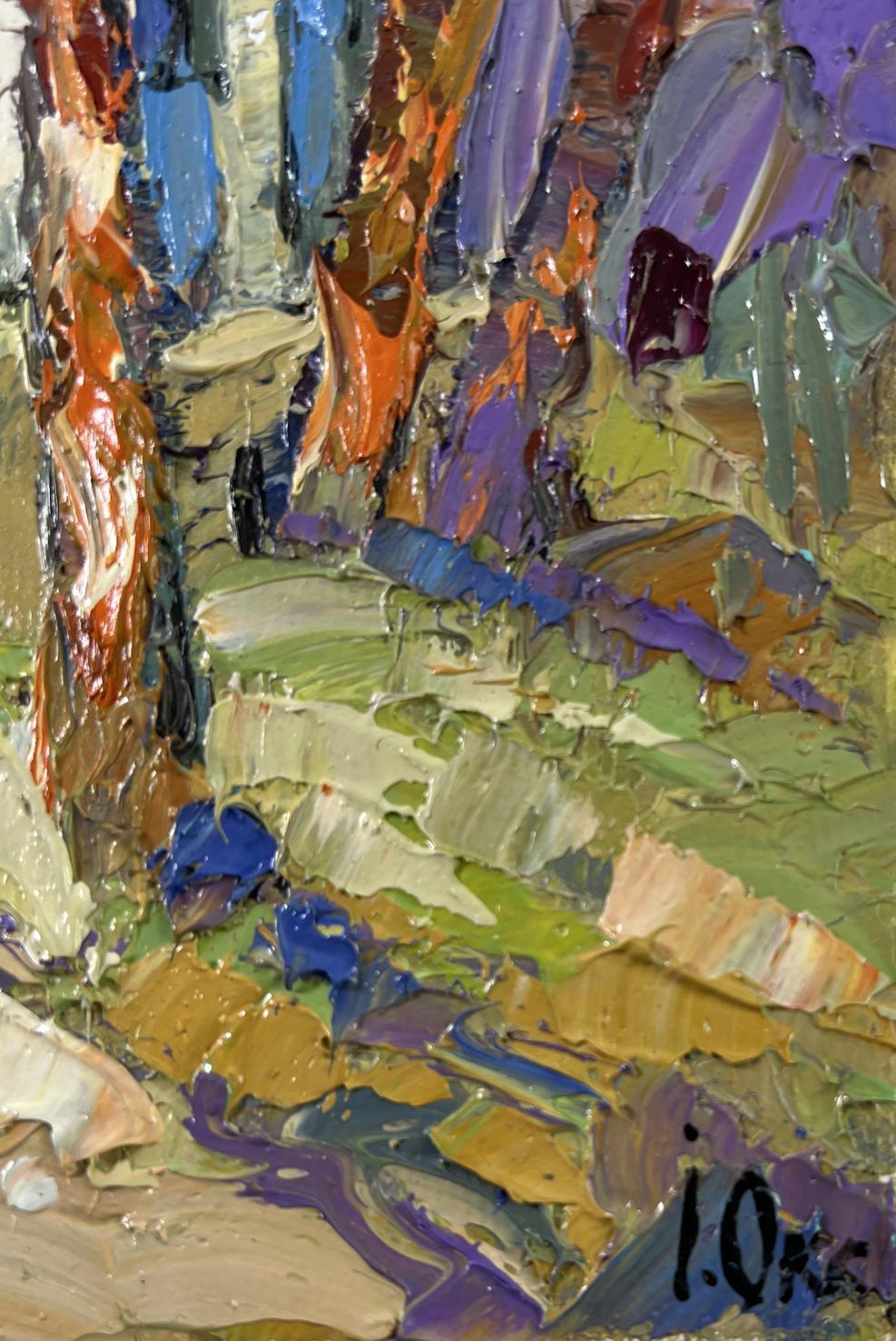 Vibrant impressionist oil painting A Walk in the Park by Oksana Ivanyuk