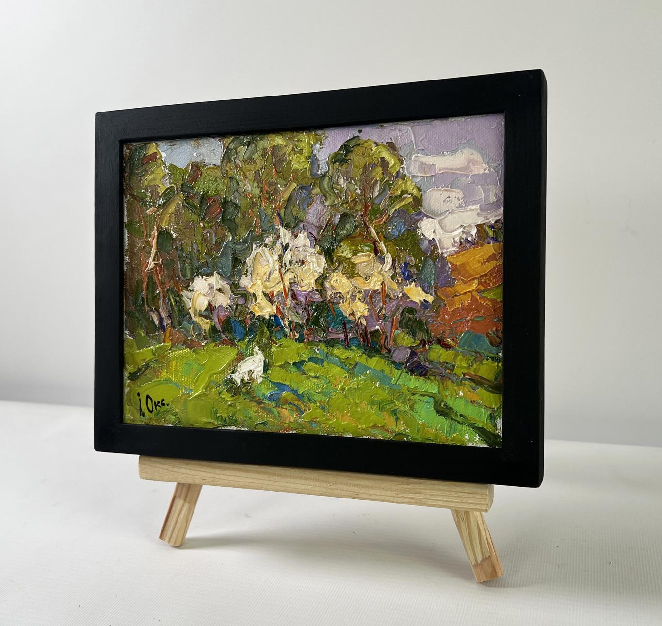 Oil painting Thorns are blooming by Oksana Ivanyuk in black frame