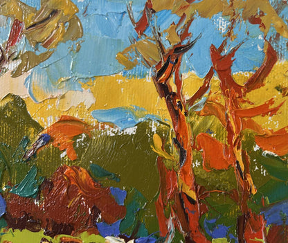 Vibrant impressionist oil painting Summer evening in the forest by Oleksiy Ivanyuk