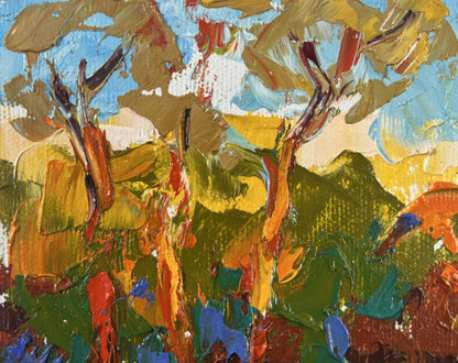 Vibrant impressionist oil painting Summer evening in the forest by Oleksiy Ivanyuk