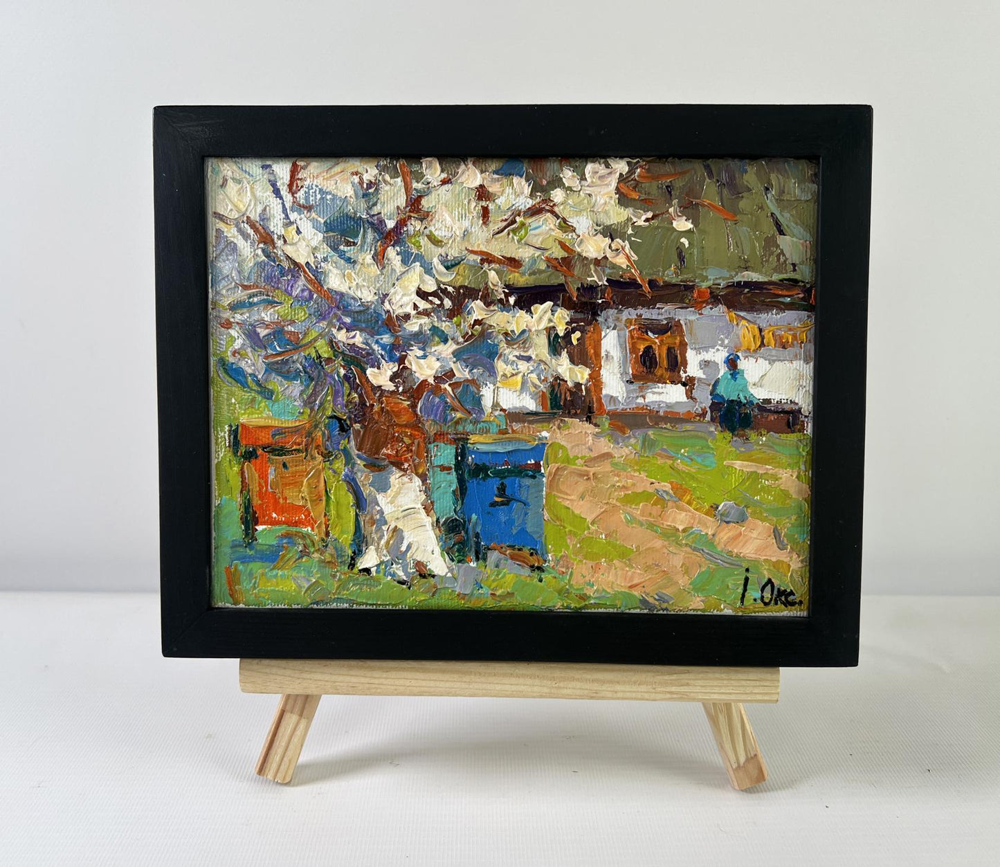 Oil painting Old apple tree by Oksana Ivanyuk with blossoming trees