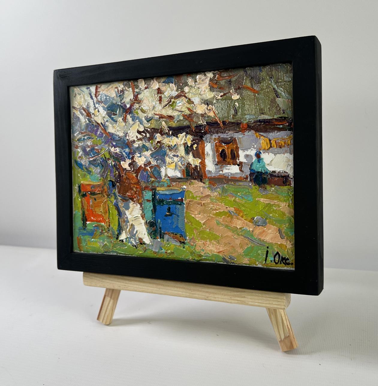 Oil painting Old apple tree by Oksana Ivanyuk in black frame