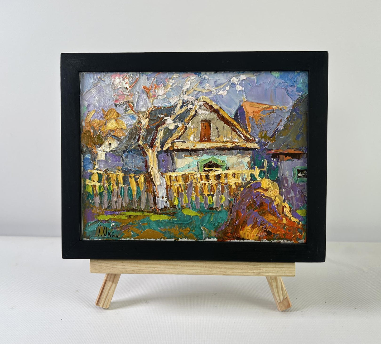Oil painting Early spring has arrived by Oksana Ivanyuk in black frame