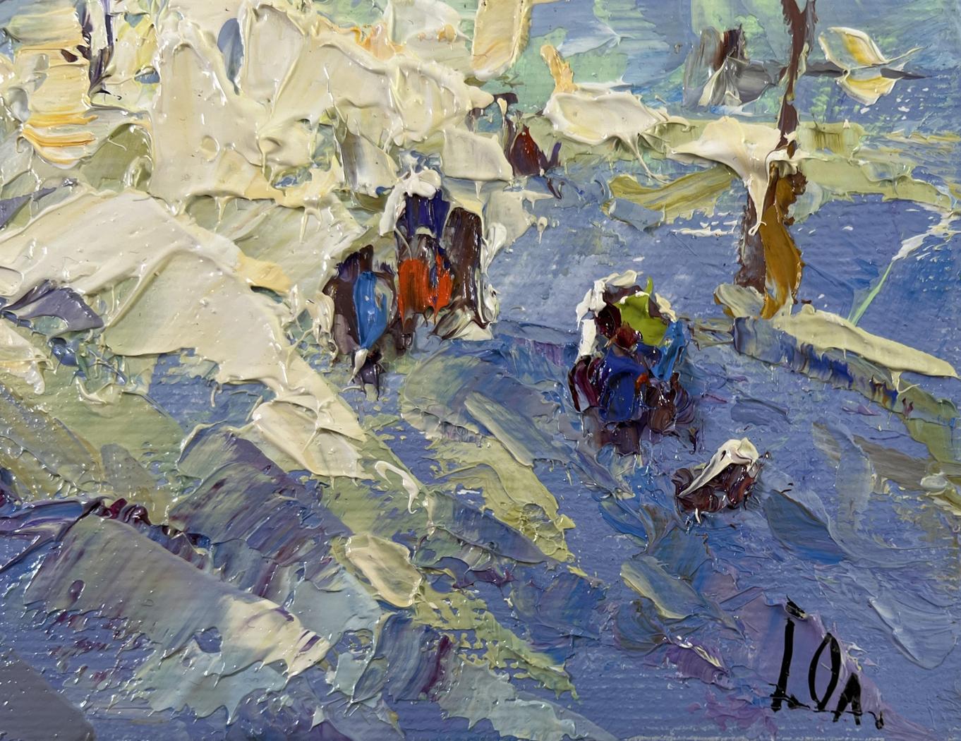 Impasto oil painting There was a lot of snow by Oleksiy Ivanyuk coastal scene