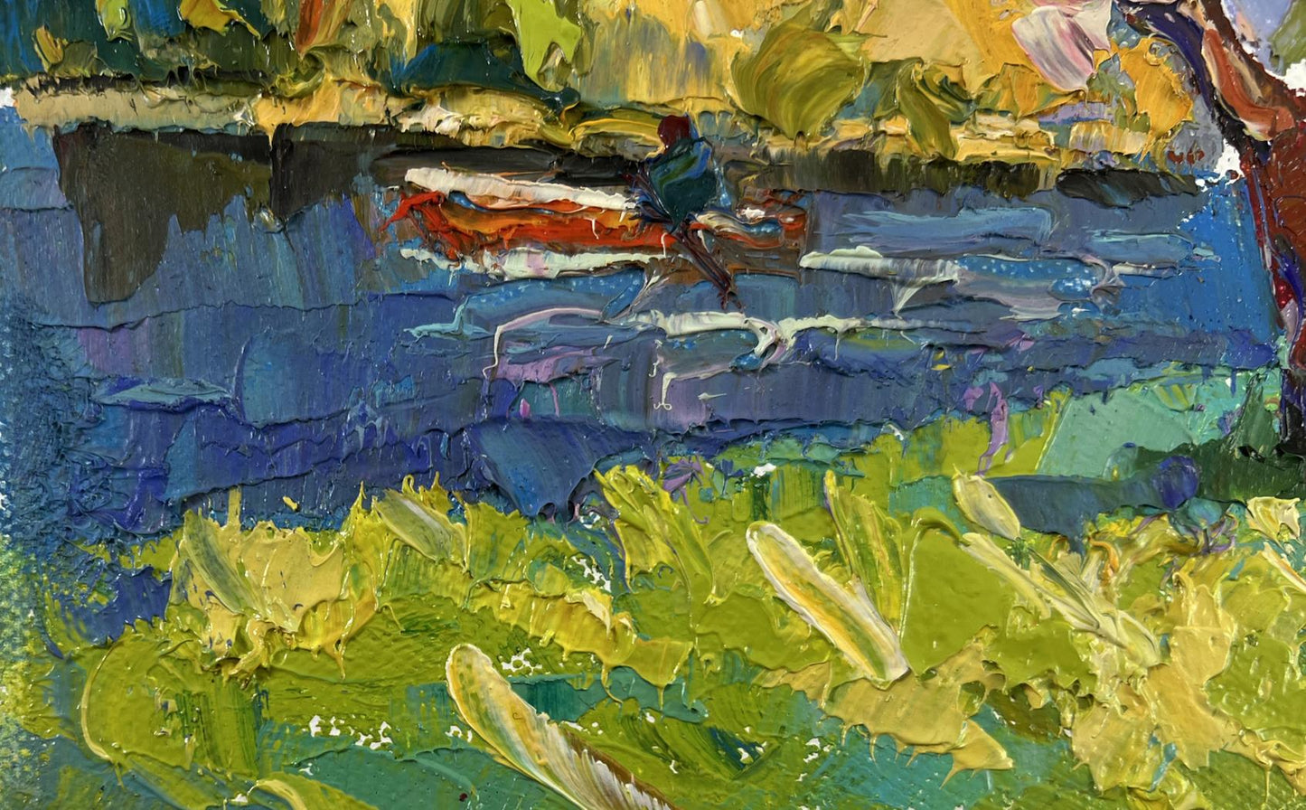 Vibrant impressionist oil painting Early spring morning by Oksana Ivanyuk