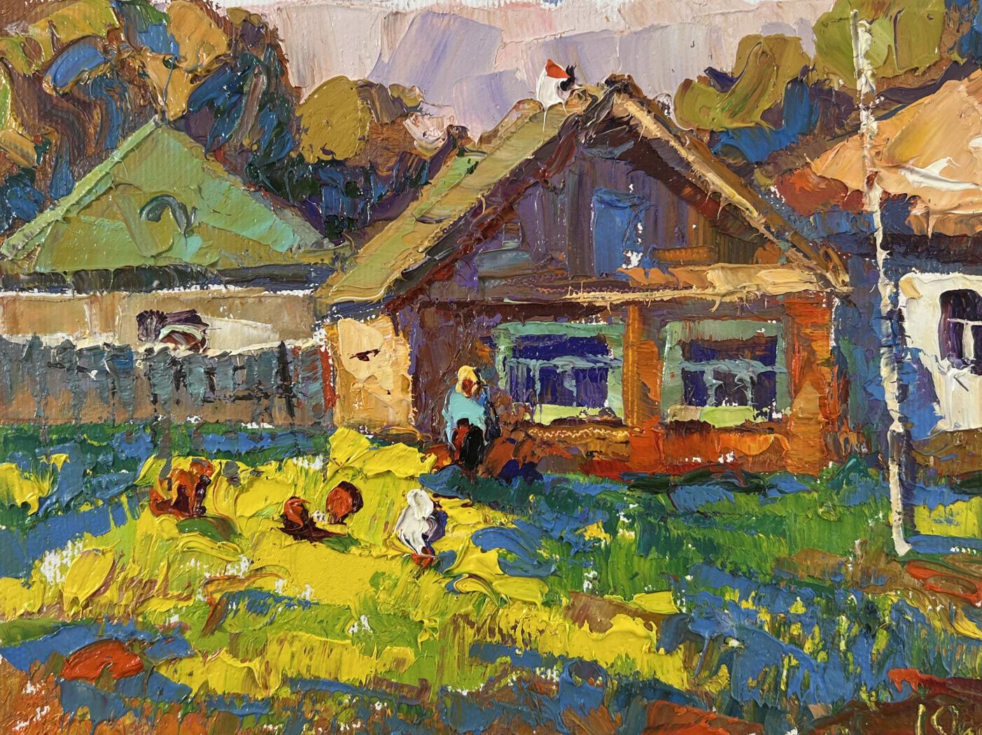 Vibrant impressionist oil painting Returning home by Oksana Ivanyuk