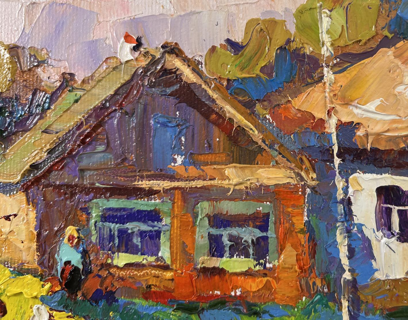 Vibrant impressionist oil painting Returning home by Oksana Ivanyuk