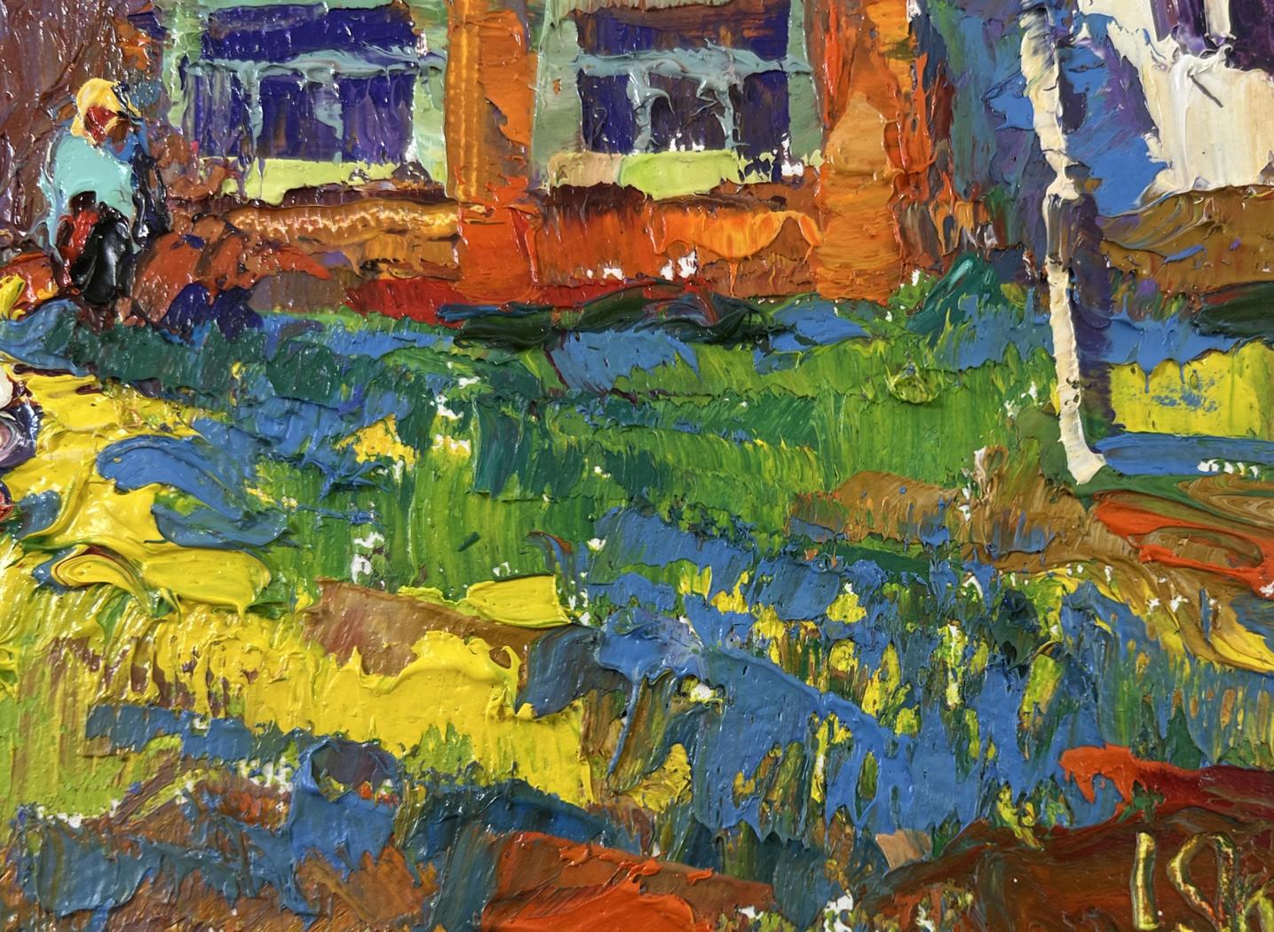 Vibrant impressionist oil painting Returning home by Oksana Ivanyuk