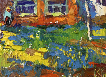 Vibrant impressionist oil painting Returning home by Oksana Ivanyuk
