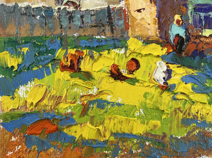 Vibrant impressionist oil painting Returning home by Oksana Ivanyuk