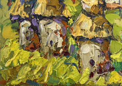 Vibrant impressionist oil painting Quiet summer morning by Oksana Ivanyuk