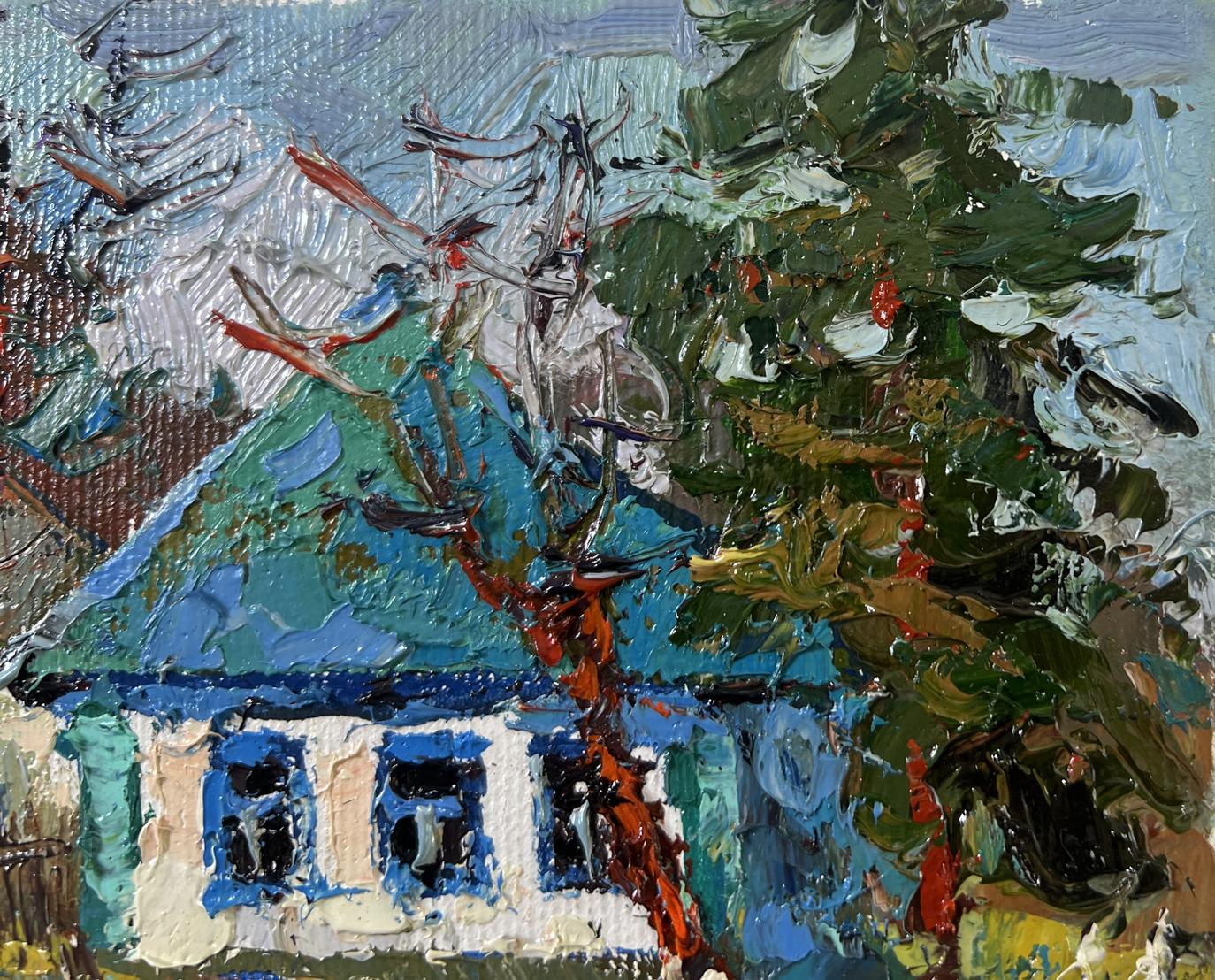 Vibrant impressionist oil painting Cold March Days by Oksana Ivanyuk