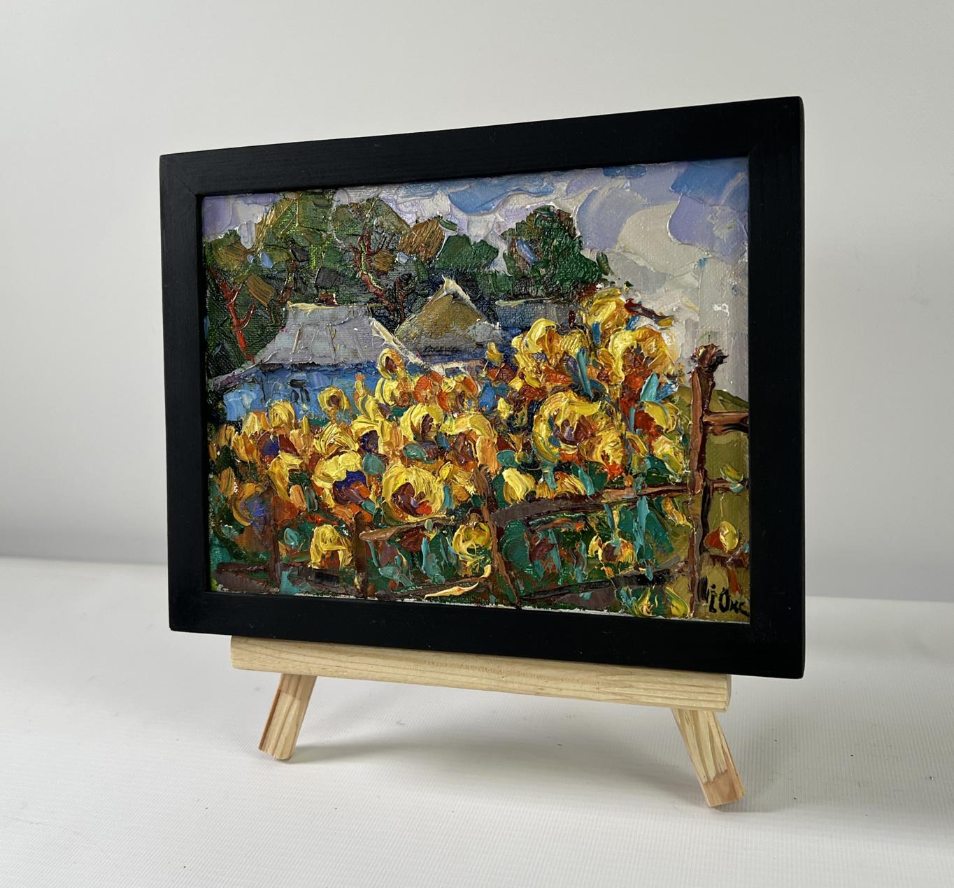 Oil painting Sunflower gardens by Oksana Ivanyuk with yellow field