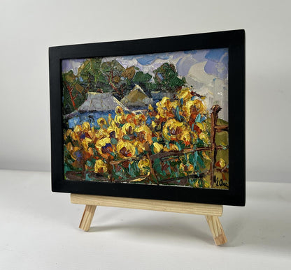 Oil painting Sunflower gardens by Oksana Ivanyuk with yellow field