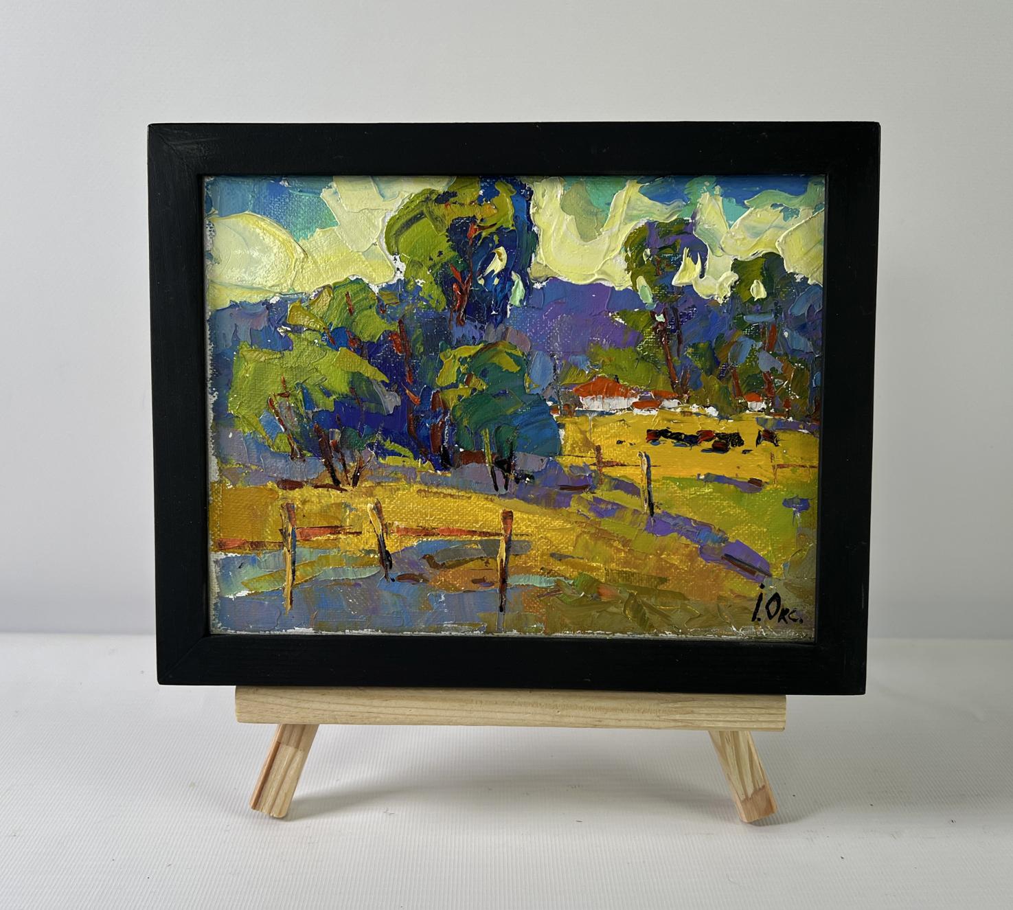 Oil painting When it gets dark by Oksana Ivanyuk in black frame