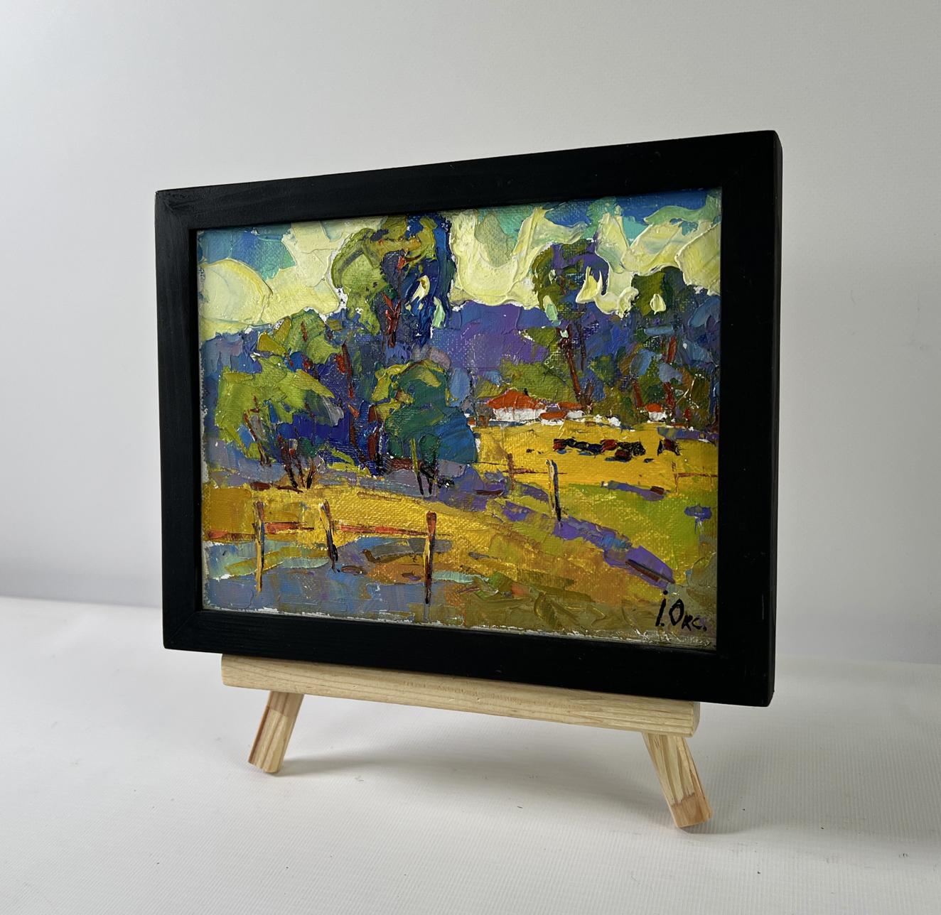 Oil painting When it gets dark by Oksana Ivanyuk in black frame