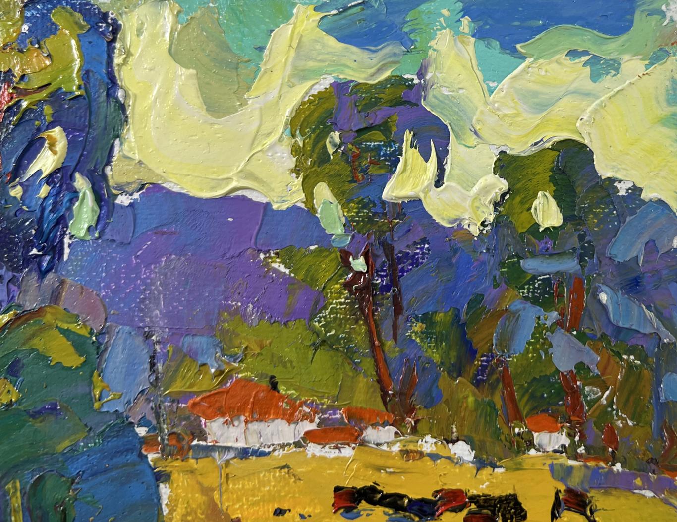 Vibrant impressionist oil painting When it gets dark by Oksana Ivanyuk