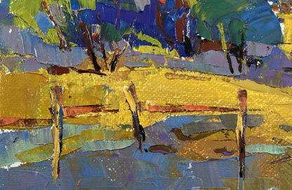 Vibrant impressionist oil painting When it gets dark by Oksana Ivanyuk