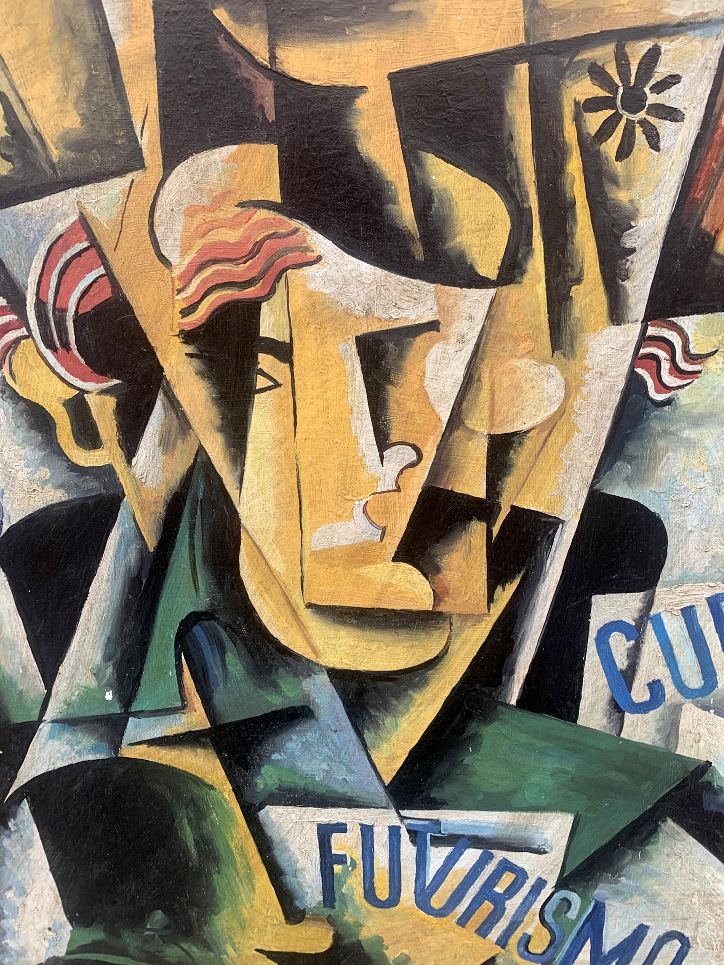 Abstract cubist oil painting Autumn thoughts by V. Konotopsky