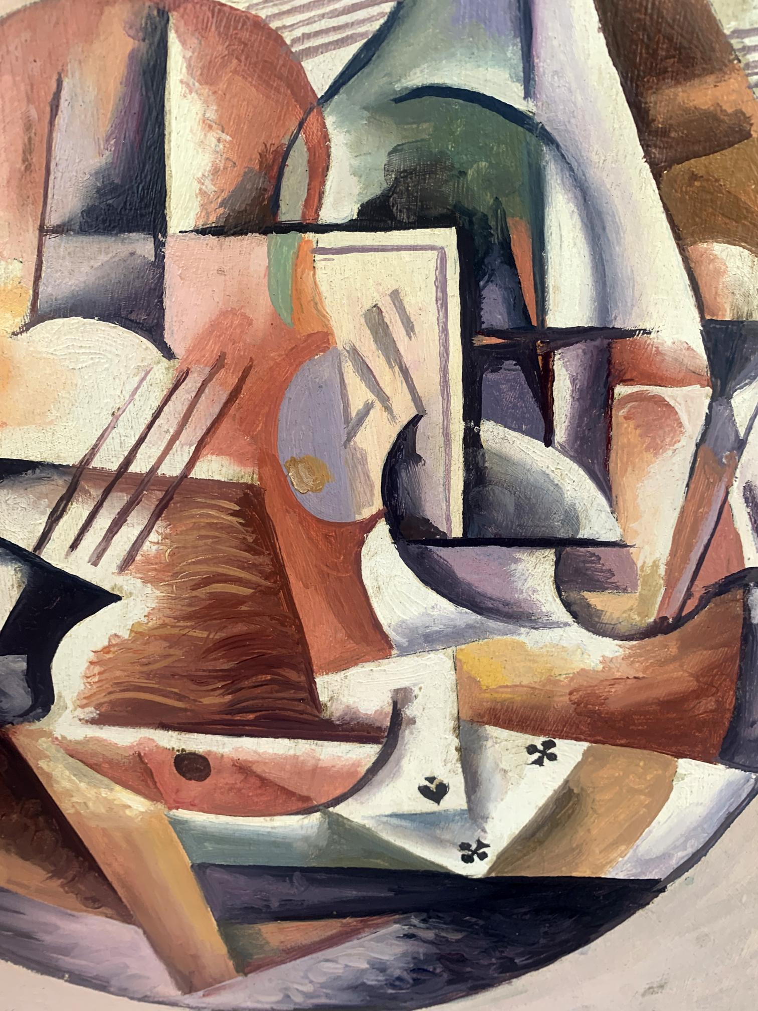 Abstract cubist oil painting Music life by V. Konotopsky, Lyubov Popova inspired