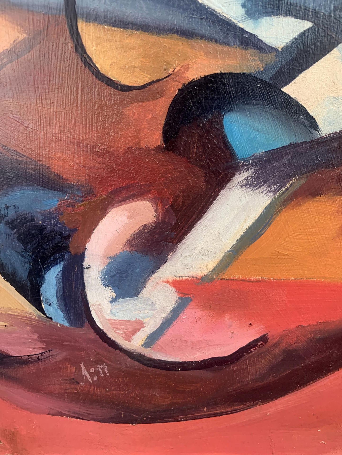 Abstract oil painting Musical Vibe by V. Konotopsky inspired by Lyubov Popova