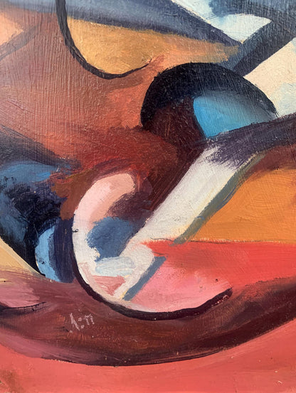 Abstract oil painting Musical Vibe by V. Konotopsky inspired by Lyubov Popova