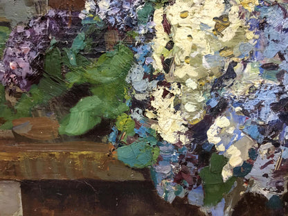 Vibrant impasto oil painting Lilac by Zakharov Fedor Zakharovich