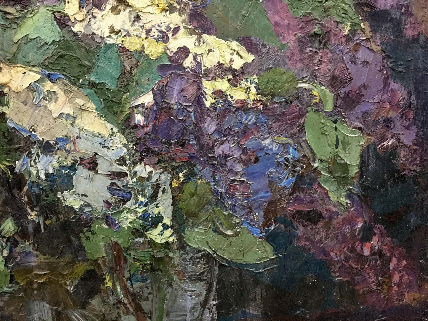 Oil painting Lilac by Zakharov Fedor Zakharovich, vibrant impasto florals