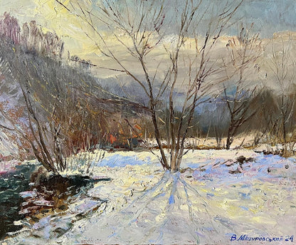 Oil painting Winter sun V. Mishurovsky